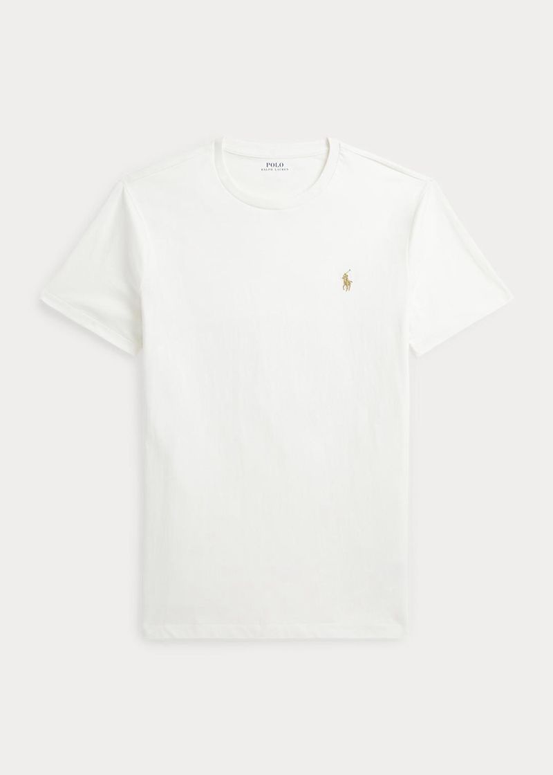 ポロ ラルフ ローレン T シャツ メンズ 白 カスタム スリム フィット ジャージー クルーネック ERBTY7149